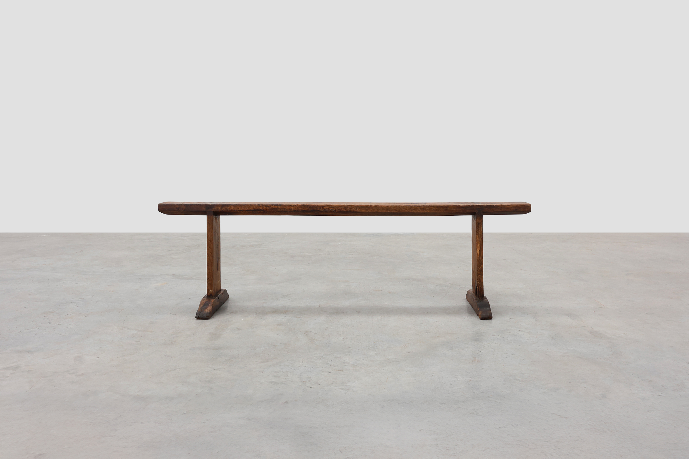 Rustic farmhouse bench in oak, France ca. 1820thumbnail